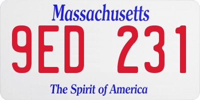 MA license plate 9ED231