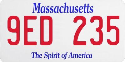 MA license plate 9ED235