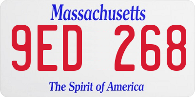 MA license plate 9ED268