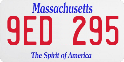 MA license plate 9ED295