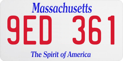 MA license plate 9ED361