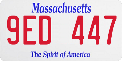 MA license plate 9ED447