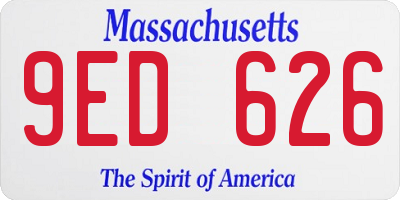 MA license plate 9ED626