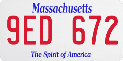 MA license plate 9ED672