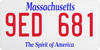 MA license plate 9ED681