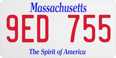 MA license plate 9ED755