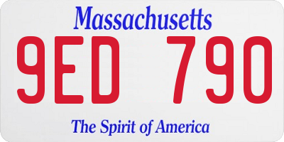 MA license plate 9ED790