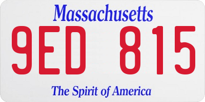 MA license plate 9ED815