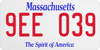 MA license plate 9EE039