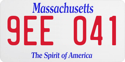 MA license plate 9EE041
