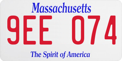 MA license plate 9EE074