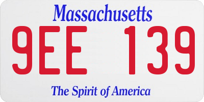 MA license plate 9EE139