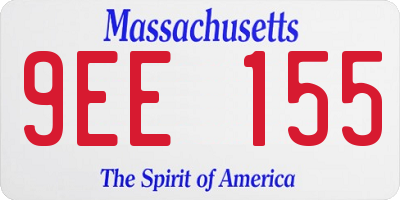 MA license plate 9EE155