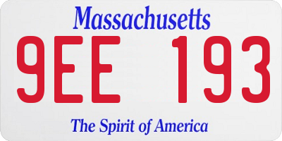 MA license plate 9EE193