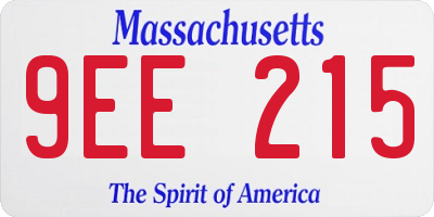 MA license plate 9EE215