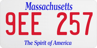 MA license plate 9EE257