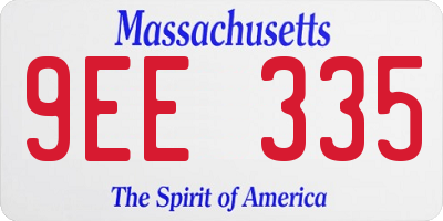 MA license plate 9EE335