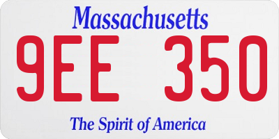 MA license plate 9EE350