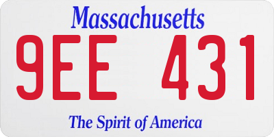 MA license plate 9EE431