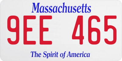 MA license plate 9EE465