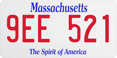 MA license plate 9EE521