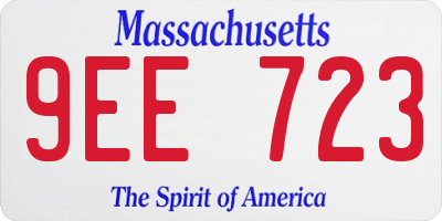 MA license plate 9EE723
