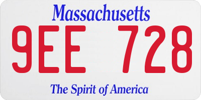 MA license plate 9EE728