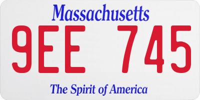 MA license plate 9EE745