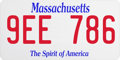 MA license plate 9EE786