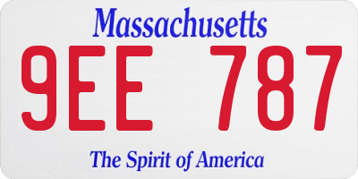 MA license plate 9EE787