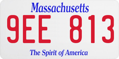 MA license plate 9EE813