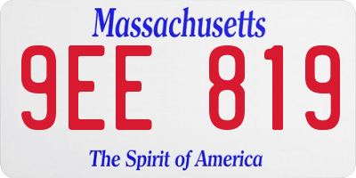 MA license plate 9EE819