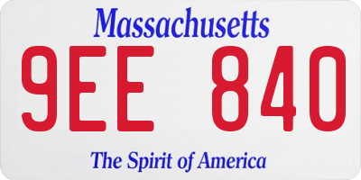 MA license plate 9EE840
