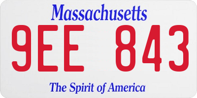 MA license plate 9EE843