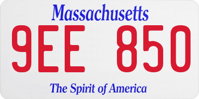 MA license plate 9EE850