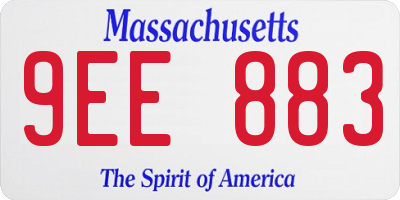 MA license plate 9EE883