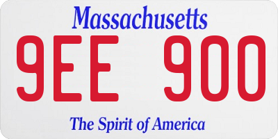 MA license plate 9EE900