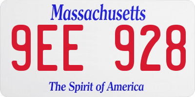 MA license plate 9EE928