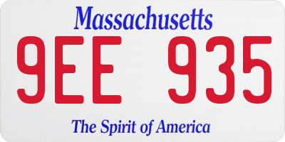 MA license plate 9EE935