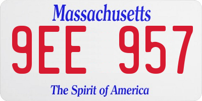 MA license plate 9EE957