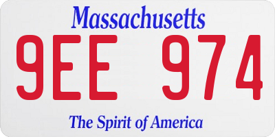 MA license plate 9EE974
