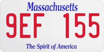 MA license plate 9EF155