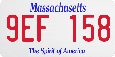 MA license plate 9EF158