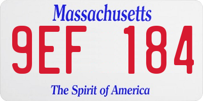 MA license plate 9EF184
