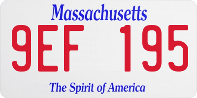 MA license plate 9EF195