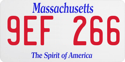 MA license plate 9EF266