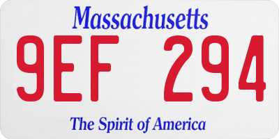 MA license plate 9EF294