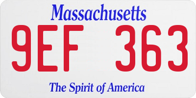 MA license plate 9EF363
