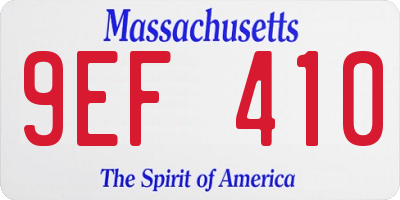 MA license plate 9EF410