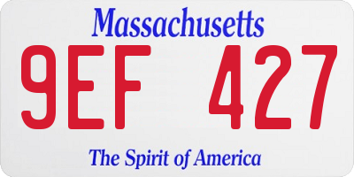 MA license plate 9EF427